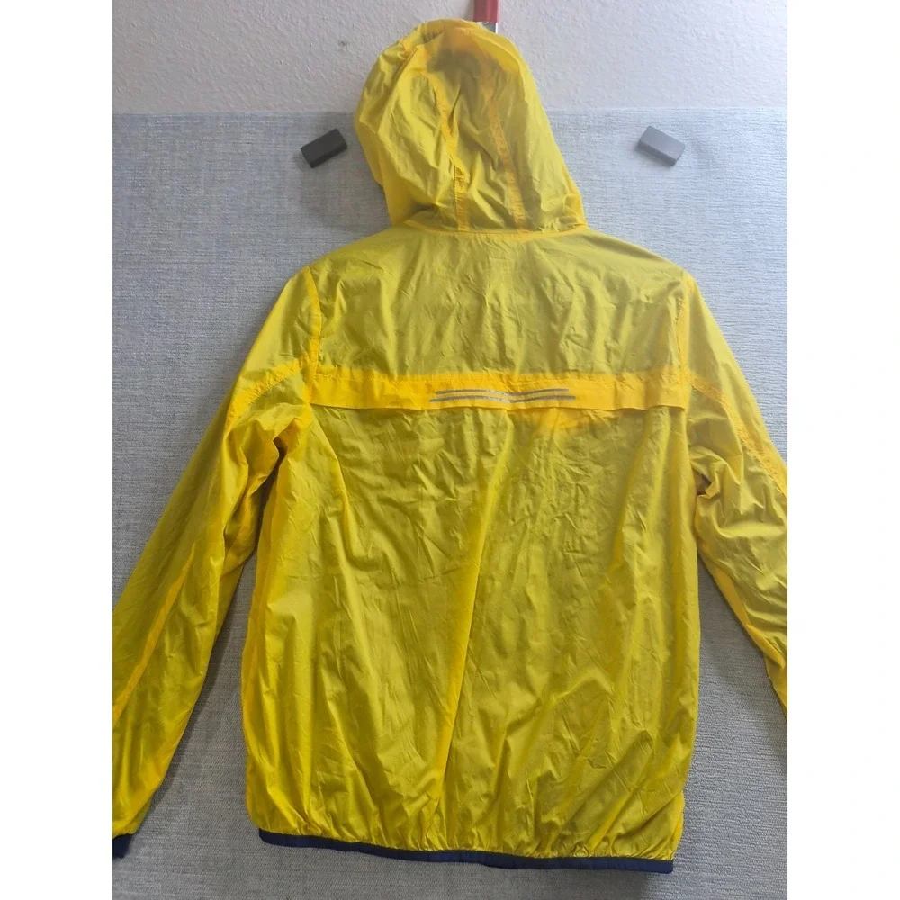 Perry Ellis Windbreaker Popover Packable Jacket Boys 14/16 Yellow Vented Back